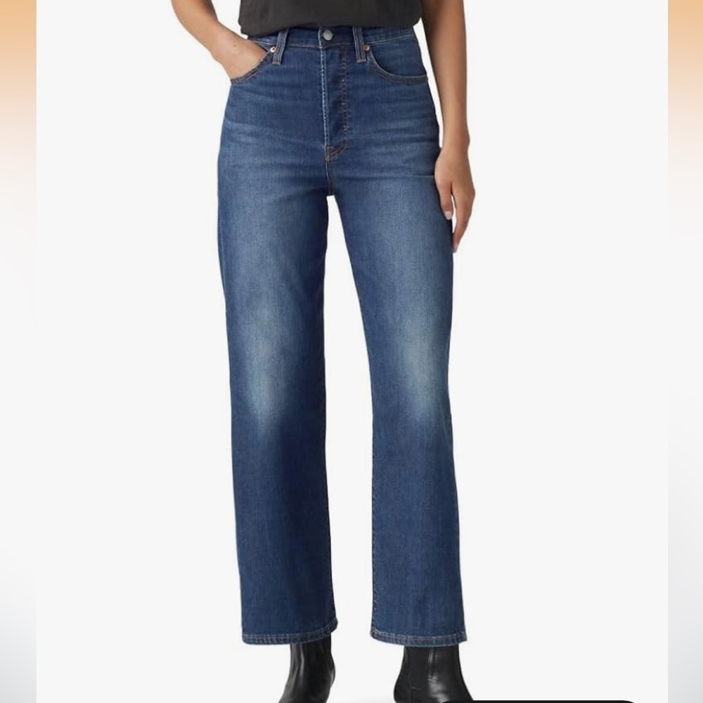 Levi’s Ribcage Straight Ankle Classic Blue Denim Jeans | Size 31